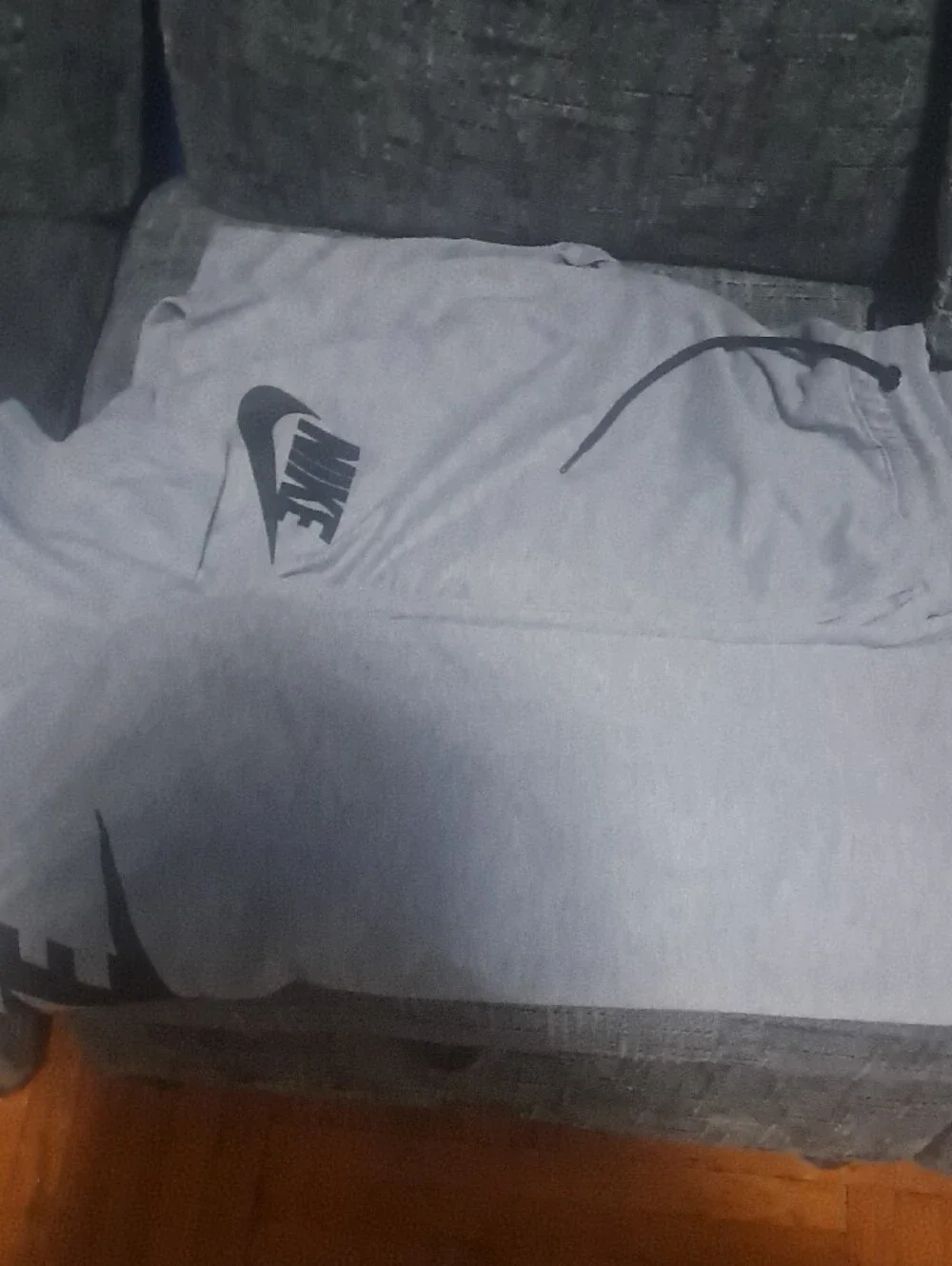 Nike Gray Sweatpants with Black Swoosh Logos